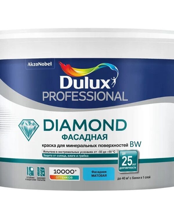 Краска Dulux TRADE Фасадная гладкая bs BW 2,5
