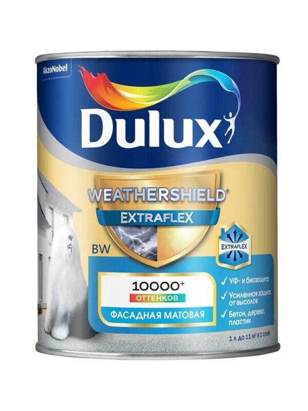 Краска фасадная Dulux Weathershield Extraflex BW 1л,